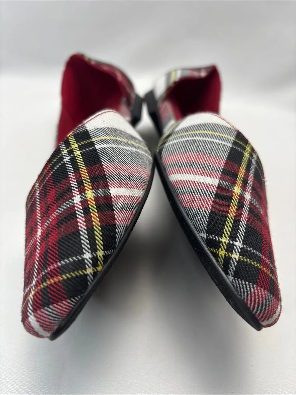 Isaac Mizrahi‎ Amaya D’Orsay Tartan Red Plaid Pointed Toe Flats Women’s 8 - #413